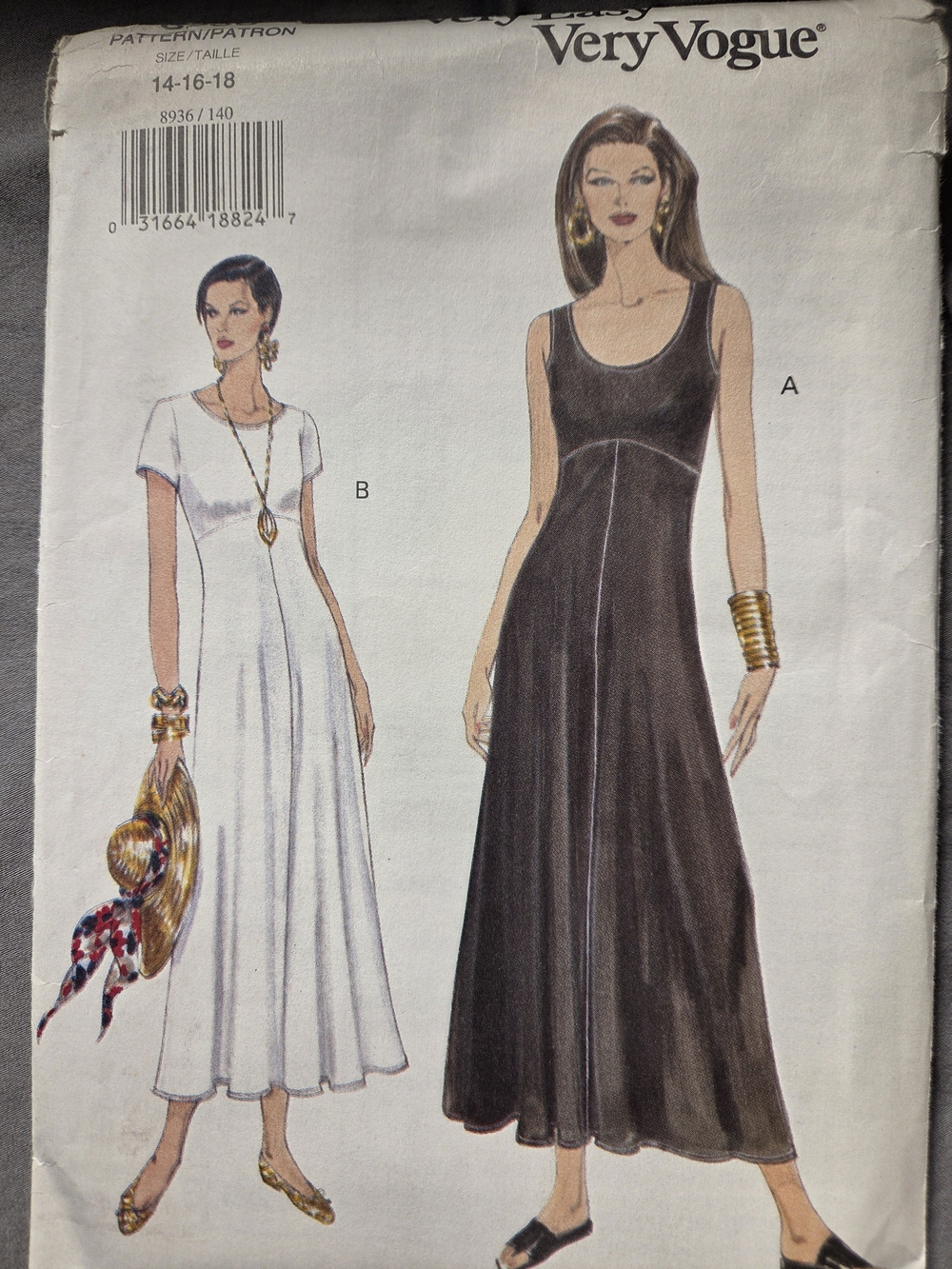 Very Vogue 8936 Sewing Pattern Size 14-16-18